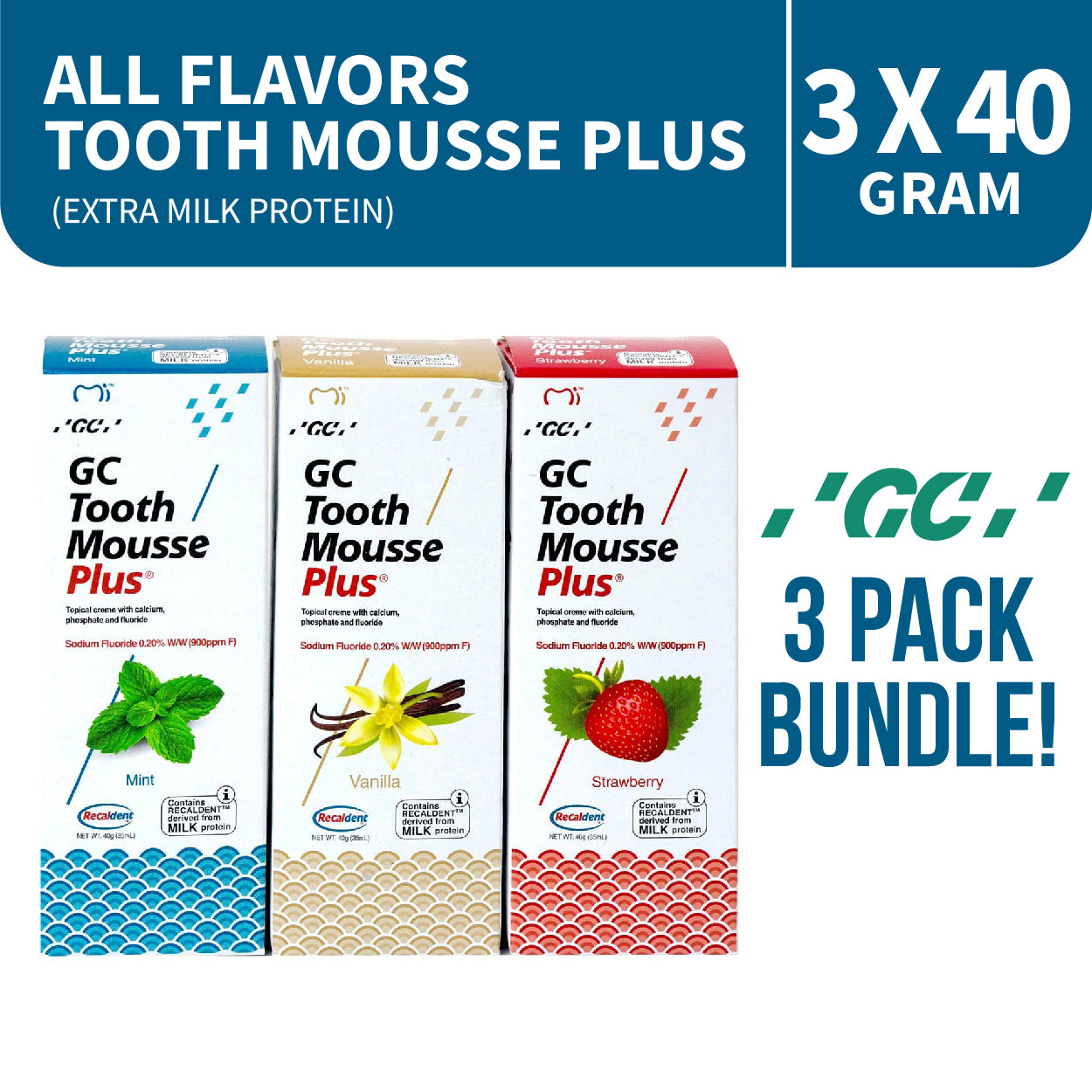 GC TOOTH MOUSSE PLUS WITH EXTRA MILK PROTEIN ASSORTED FLAVORS ...